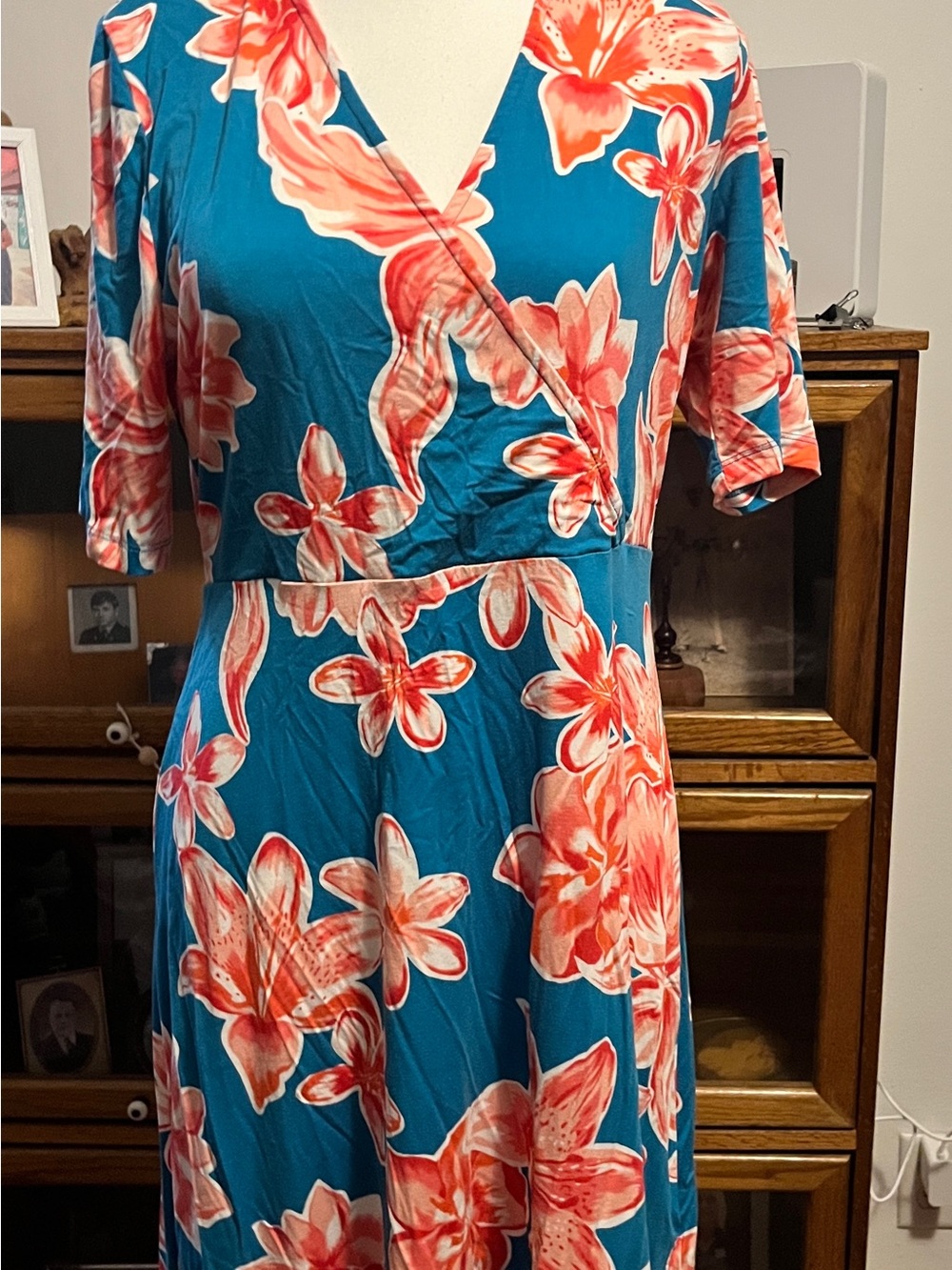 Heyton Floral Cotton Wrap Dress Size Medium NWOT - Picture 2 of 7